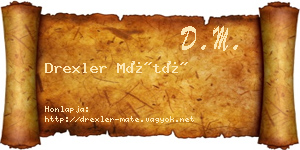 Drexler Máté névjegykártya
