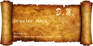 Drexler Máté névjegykártya